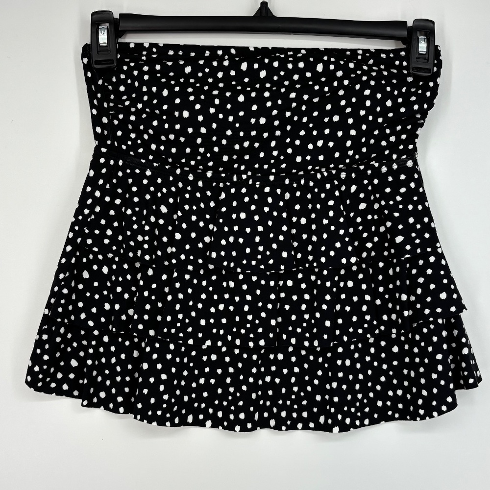 Kona Sol Black and White Polka Dot Swim Skirt